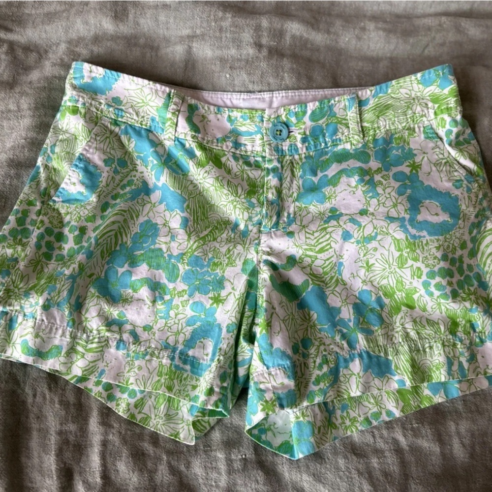 Lilly Pulitzer Callahan Printed Blue Green Safari Animal Print Sz 10 it’s a zoo - Picture 4 of 11